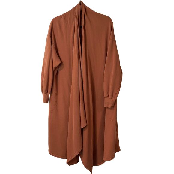 Free People Beach Women's Red Eye Duster Cardigan Wrap Orange XS/S Oversized - Picture 1 of 11